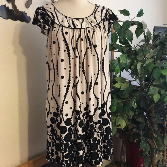 Newport black and white polka dot tunic top 1X - Picture 2 of 8